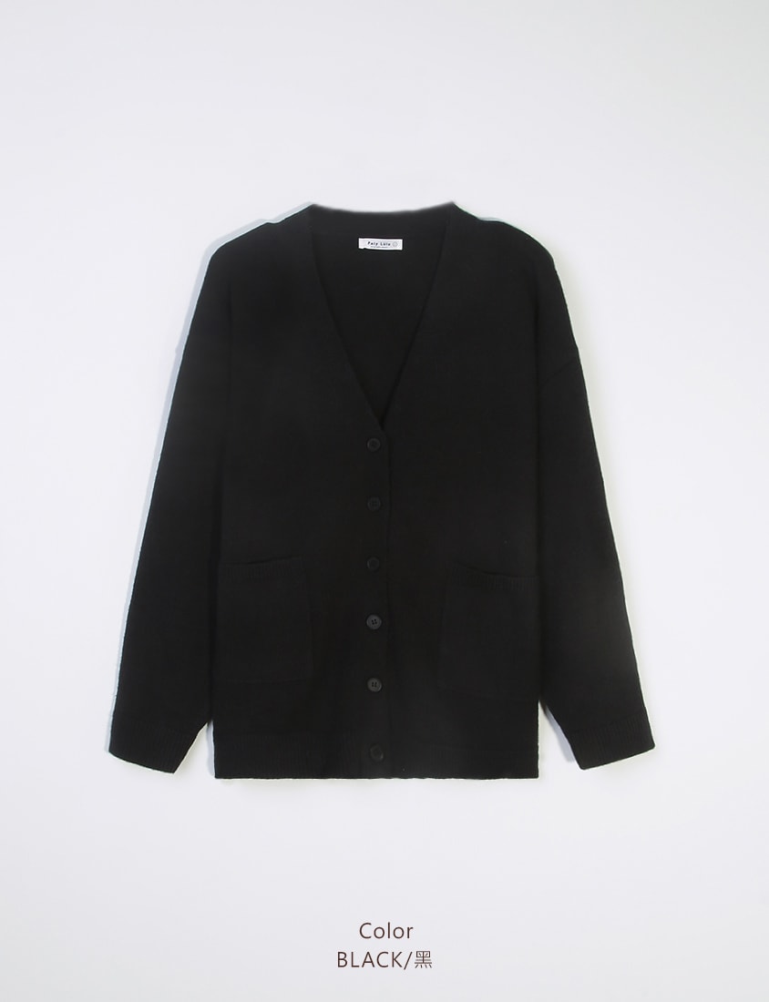 Classic V-Neck Multicolor Longline Plus Size Knit Cardigan