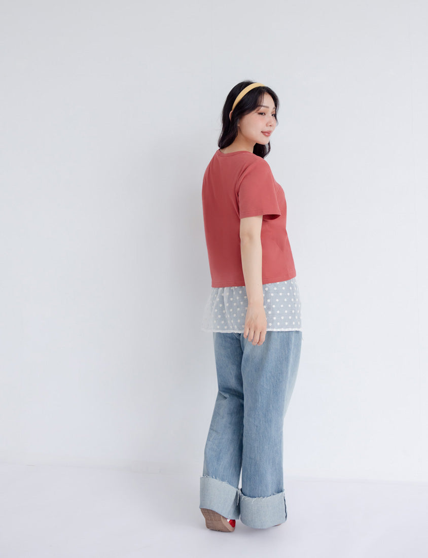 U-Neck Multicolor Plus Size Comfy Slim Tee