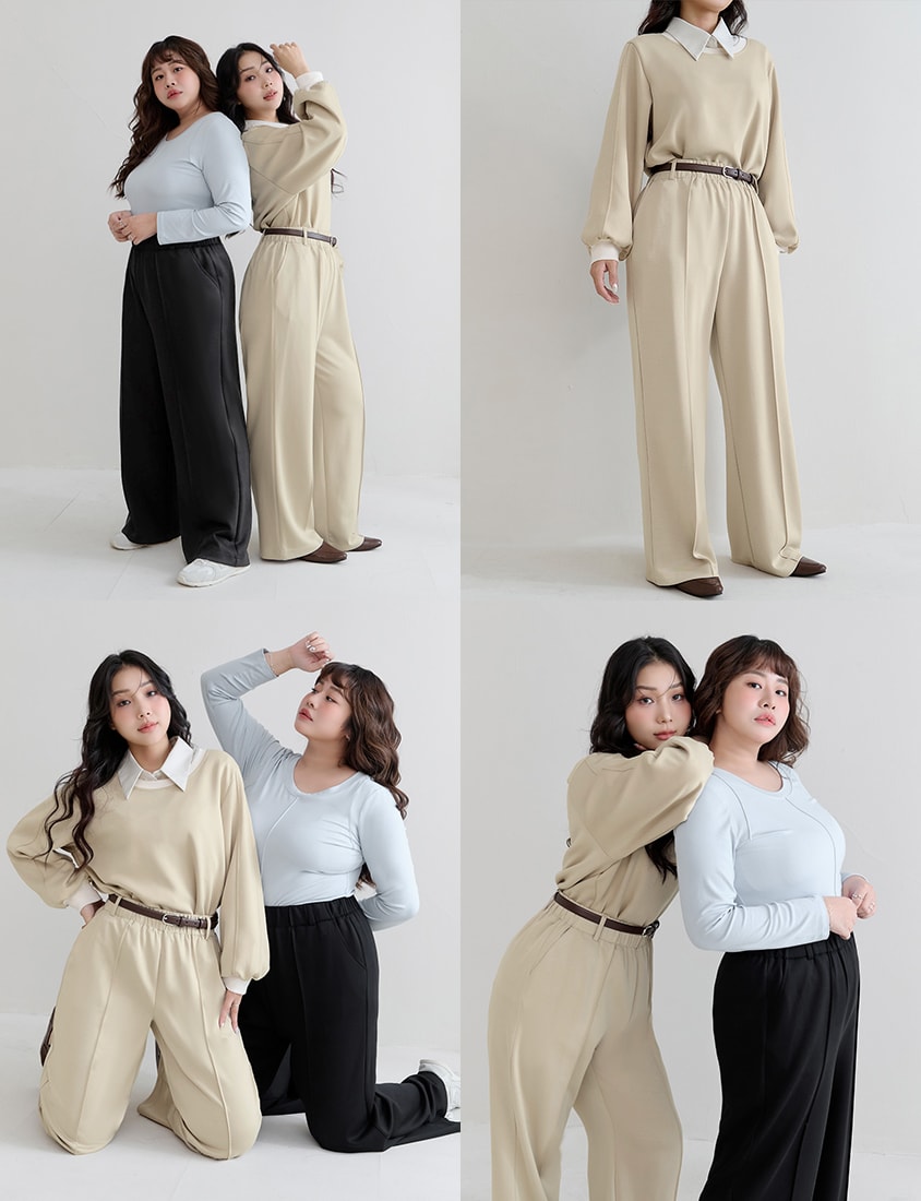 Slimming Cloud Cotton High Waist Plus Size Wide Leg Pants