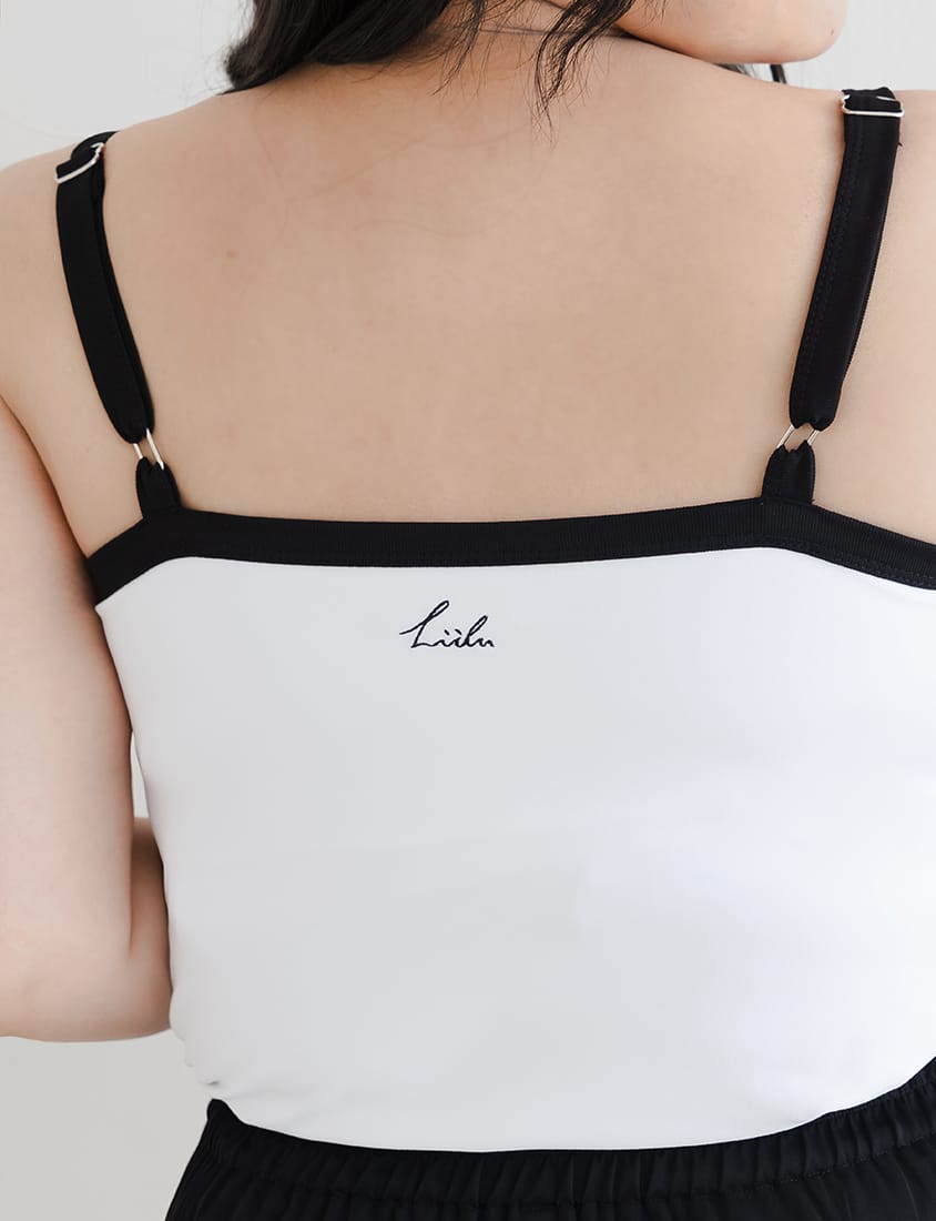 Pobra. COOL PRO+ Contrast Piping Plus Size Padded Tank Top