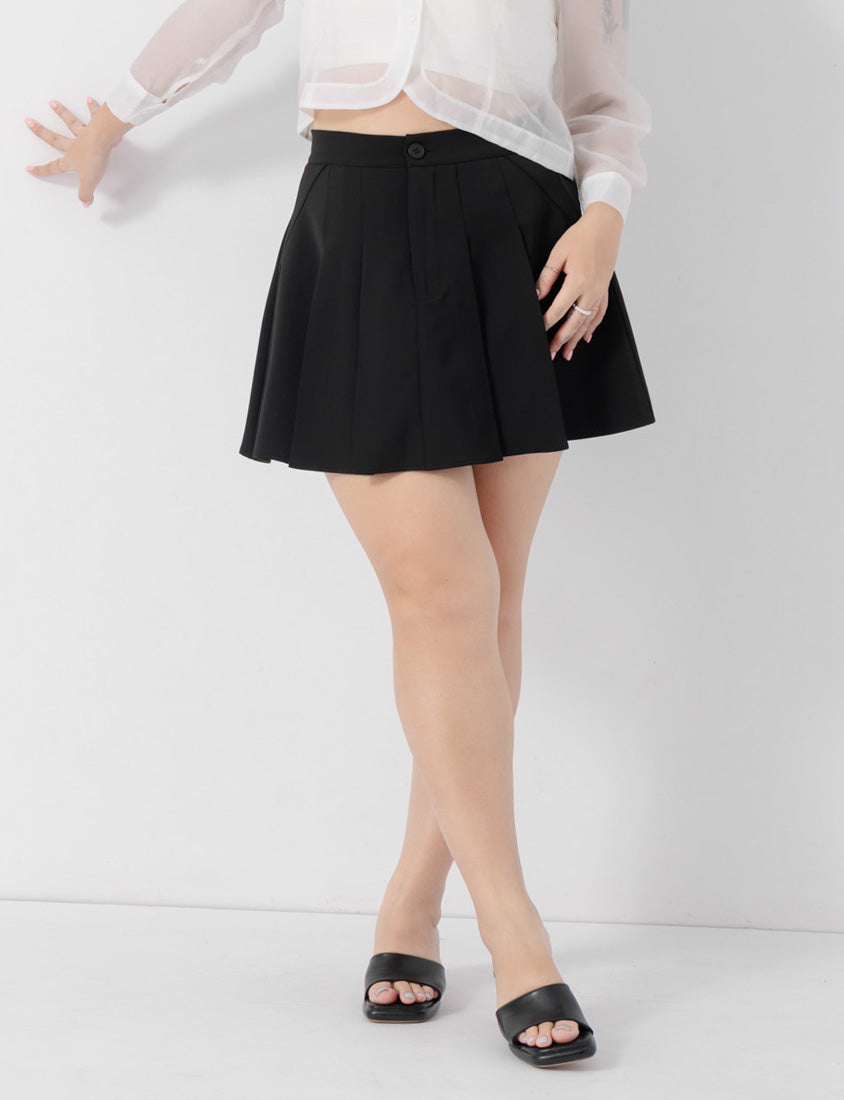 MISS. Standard Perfect Fit Tailored High Waist Pleated Plus Size Skirt