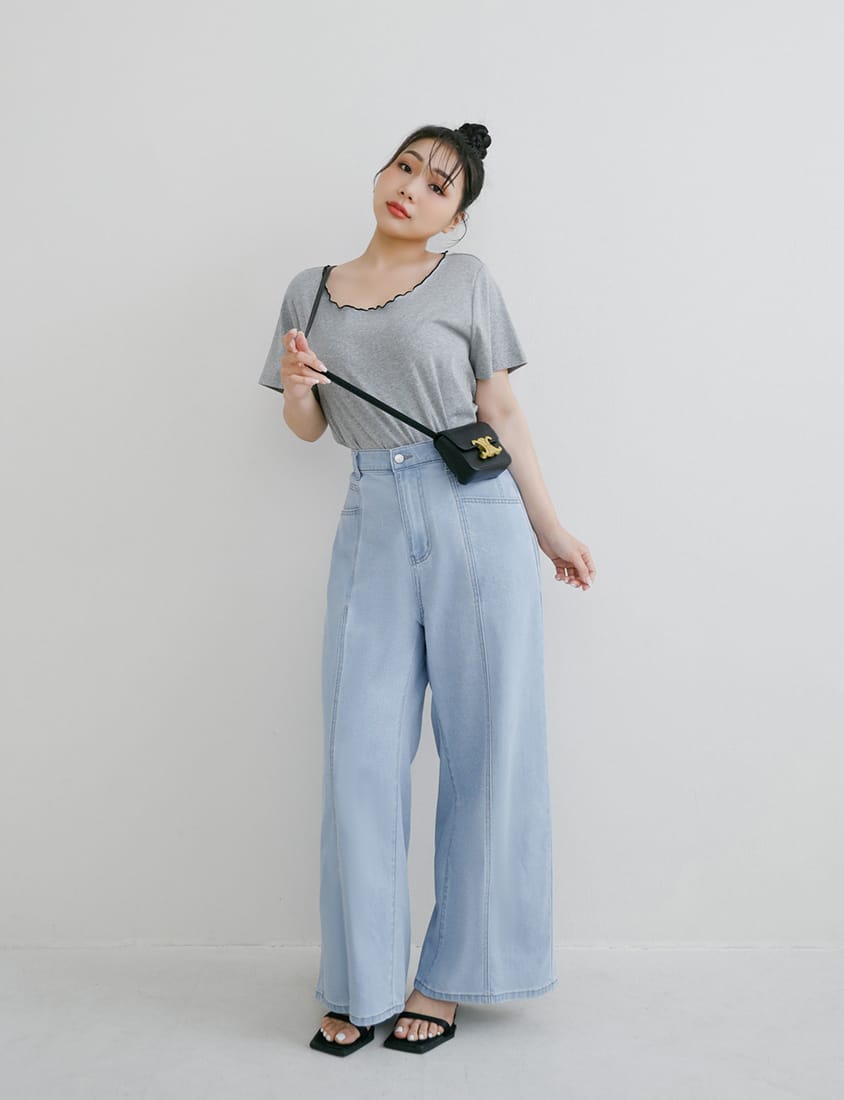 Pear-Shaped Friendly! Seamed Plus Size Wide Leg Jeans