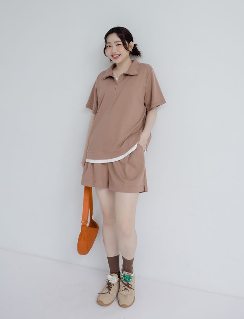 Summer Pleated Back Elastic Waist Plus Size Shorts