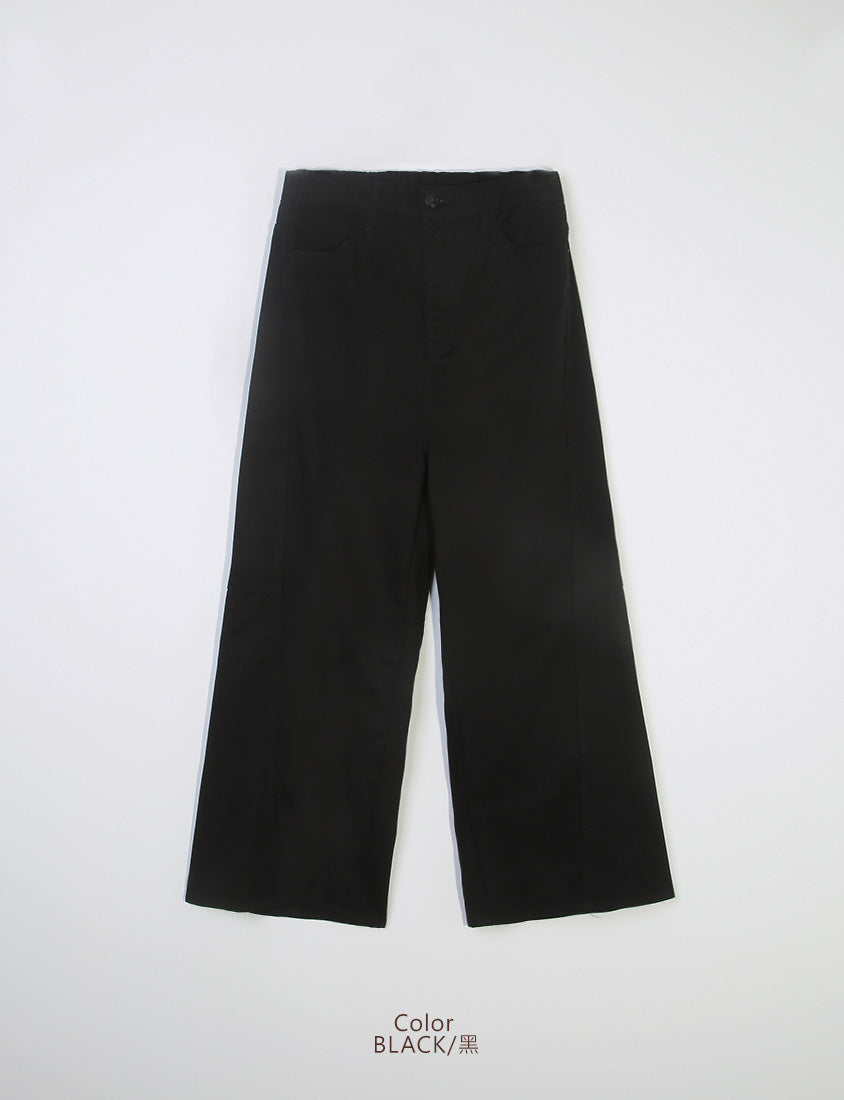 Everyday Versatile Twill Plus Size Straight-Leg Wide Pants