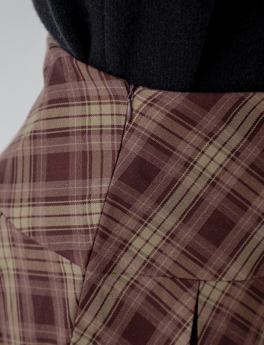 Preppy Pleated Plaid Plus Size Mini Skirt