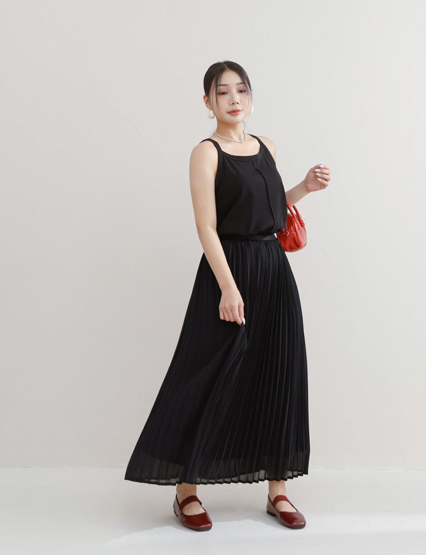 MISS. Silky Cooling Sleeveless Cut Stitch Plus Size Tank Top