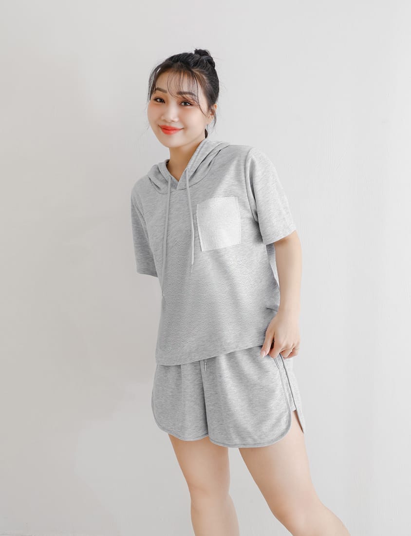 MISS. Casual Slit Drawstring Plus Size Shorts