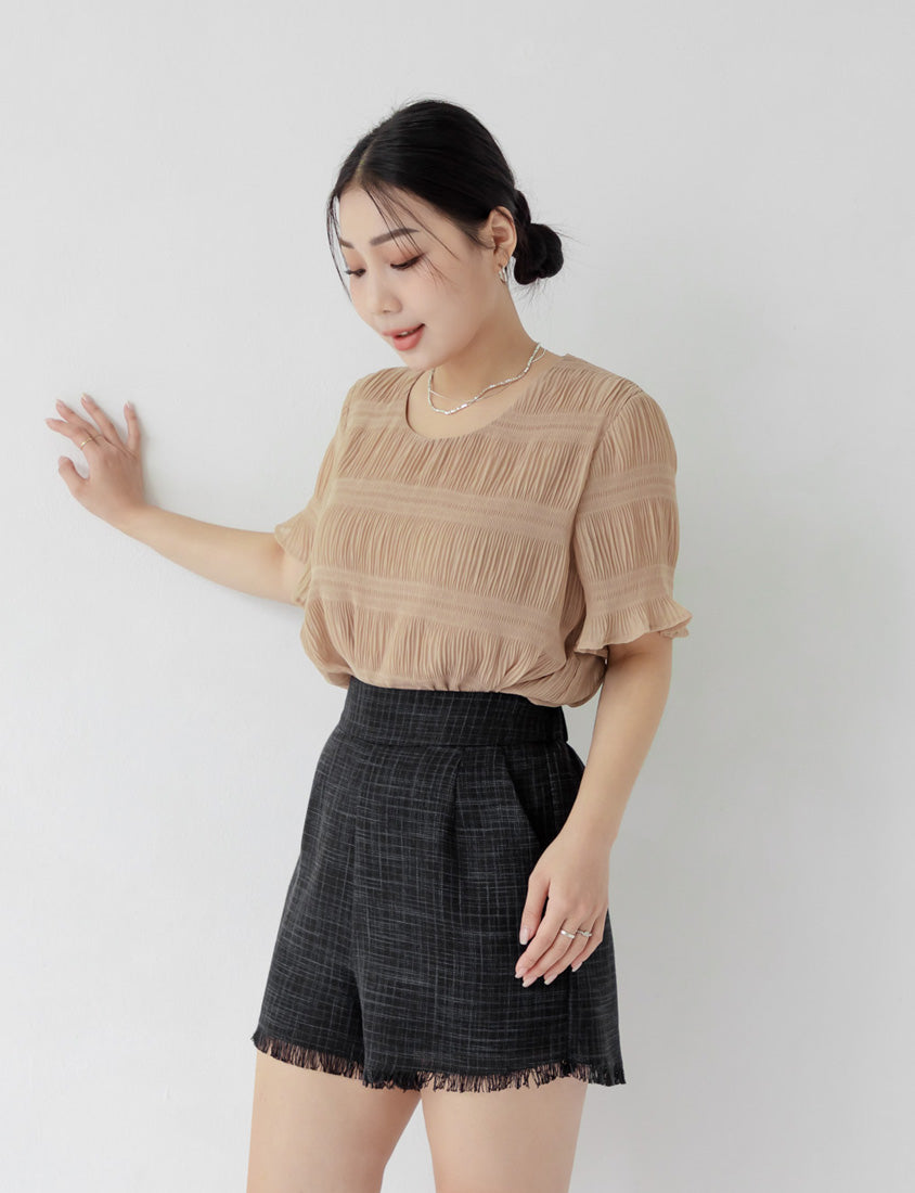 MISS. Korean Style Crinkled Plus Size Chiffon Top