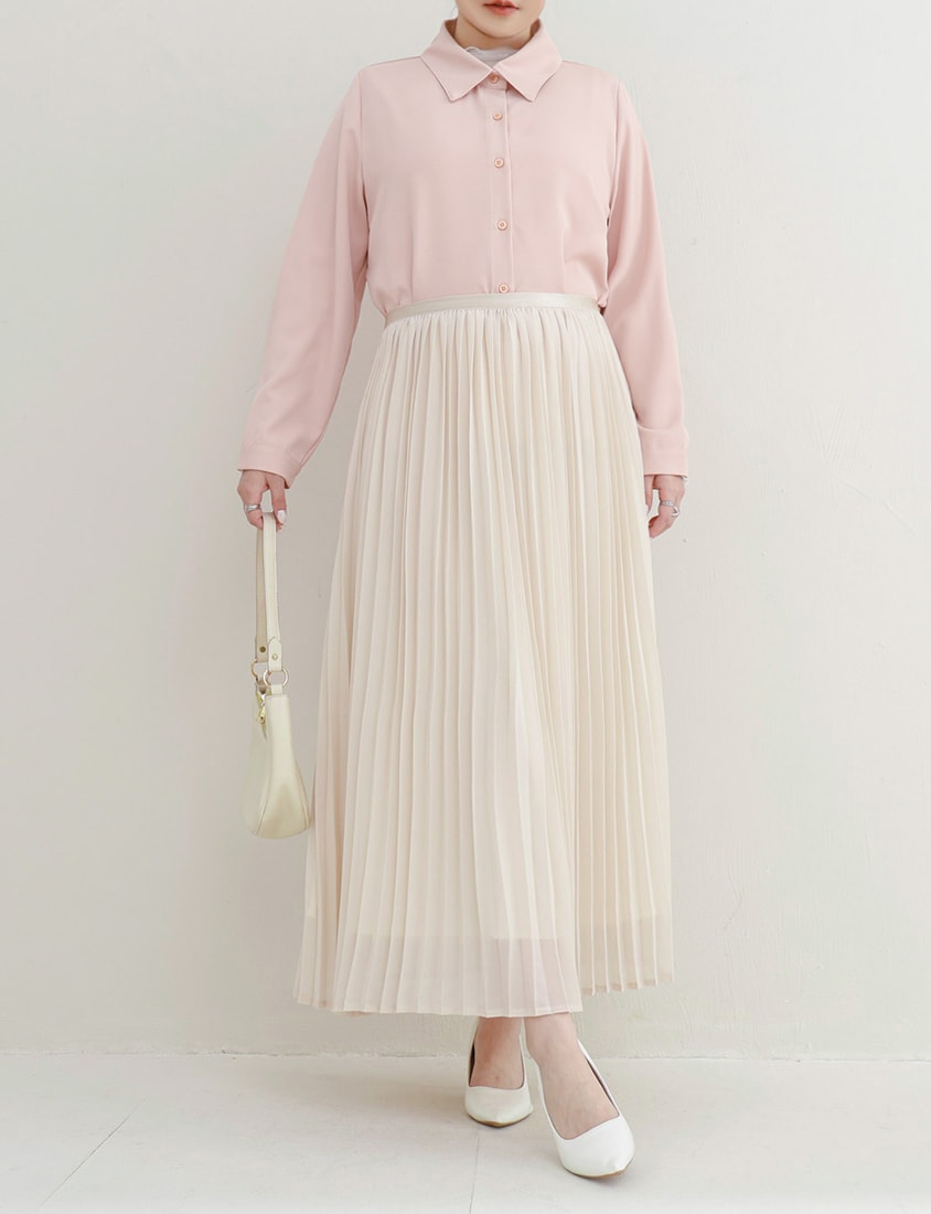 MISS. Two Piece Korean Style Lace Chiffon Plus Size Blouse (With Shawl)