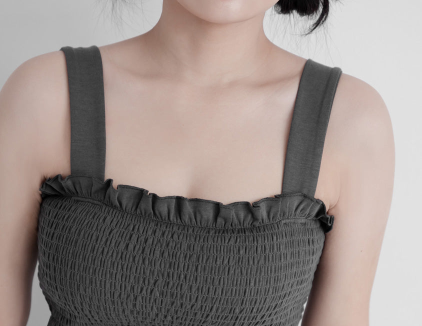 Matte Breezy Bubble Hem Plus Size Bra Camisole (With Padding)
