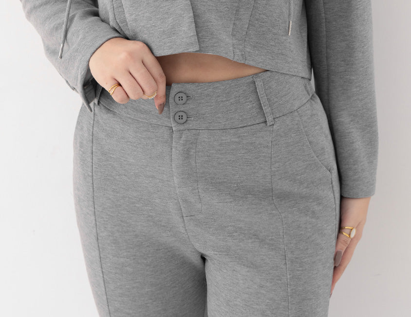 MUA! Sexy Space Cotton Front Slit Plus Size Flare Pants