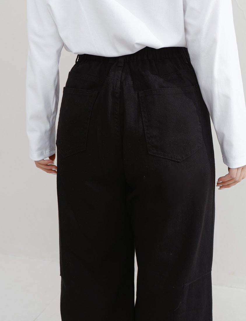 Everyday Versatile Twill Plus Size Straight-Leg Wide Pants