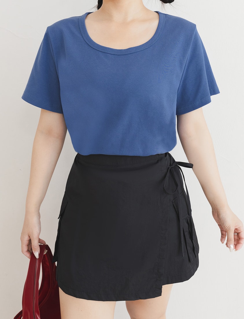 U-Neck Multicolor Plus Size Comfy Slim Tee