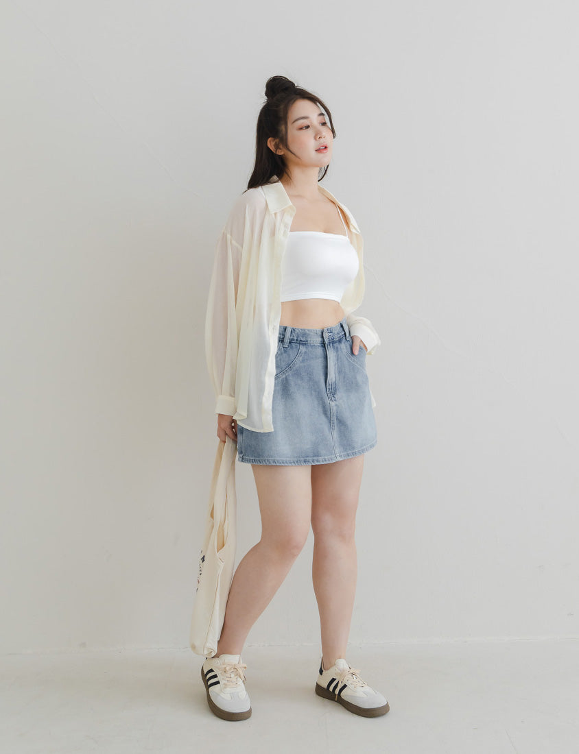 Pobra. Removable Padded Silky Milk Plus Size Bandeau BRATOP