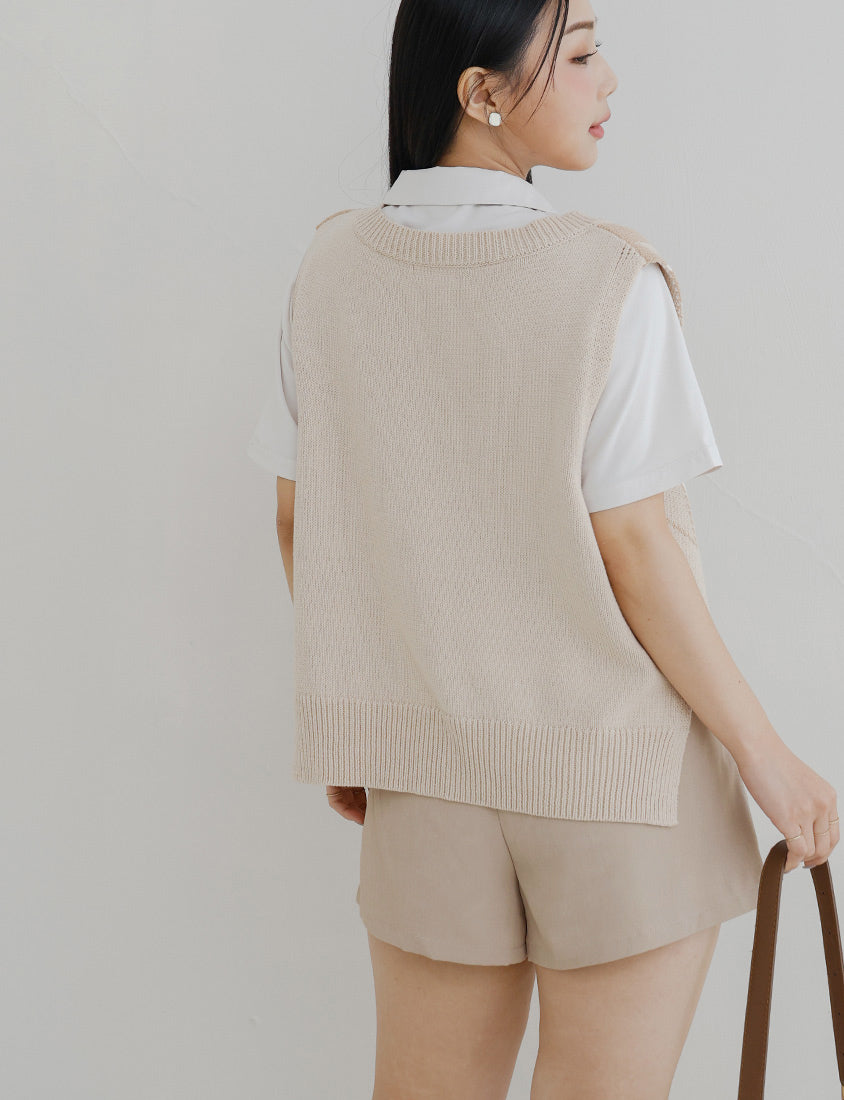 MISS. Latte Series Waistband Twill Plus Size Shorts