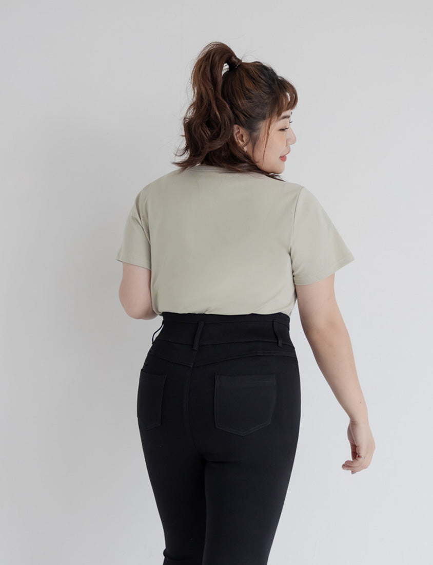 U-Neck Multicolor Plus Size Comfy Slim Tee