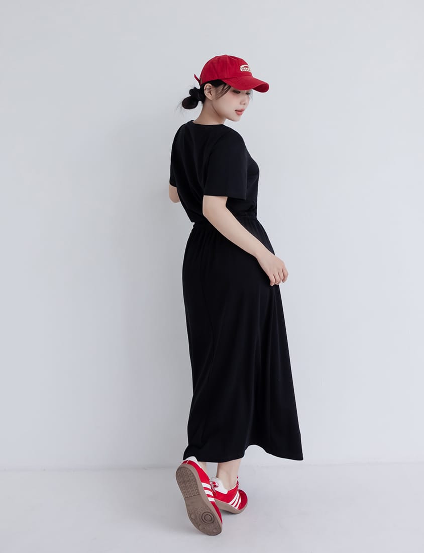 Silky Cool Liquid Touch Cotton Slit Plus Size Maxi Skirt