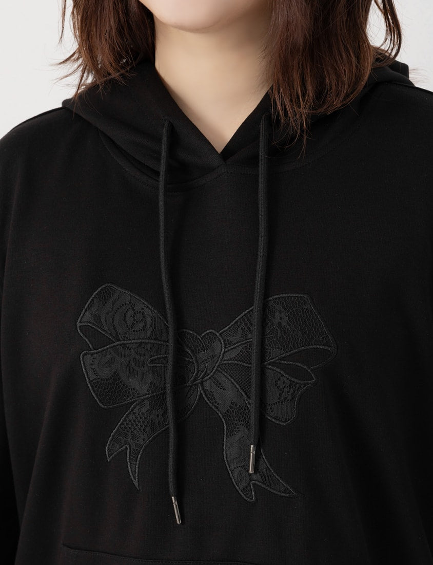 Lace Bow Cloud Cotton Plus Size Hoodie