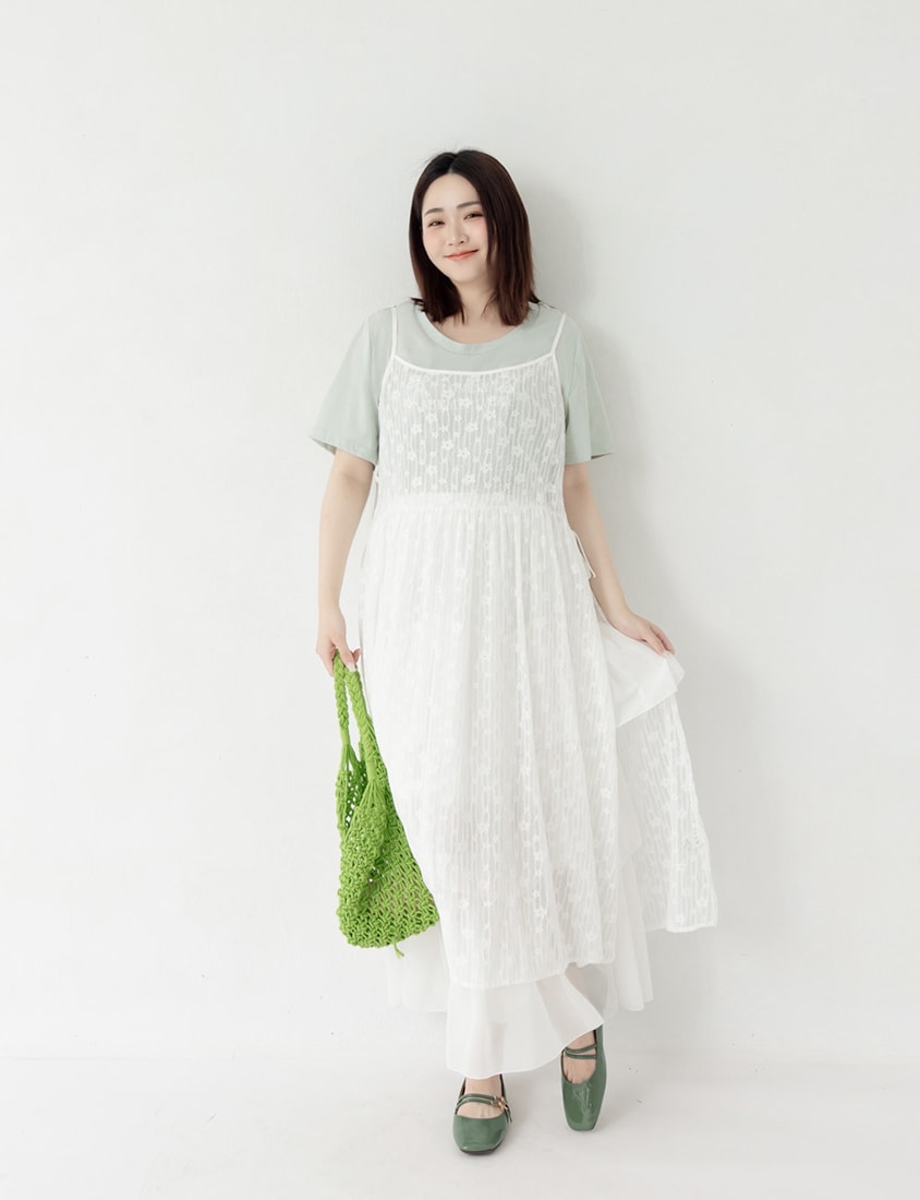 Adjustable Lace Side-Tie Plus Size Long Camisole Vest