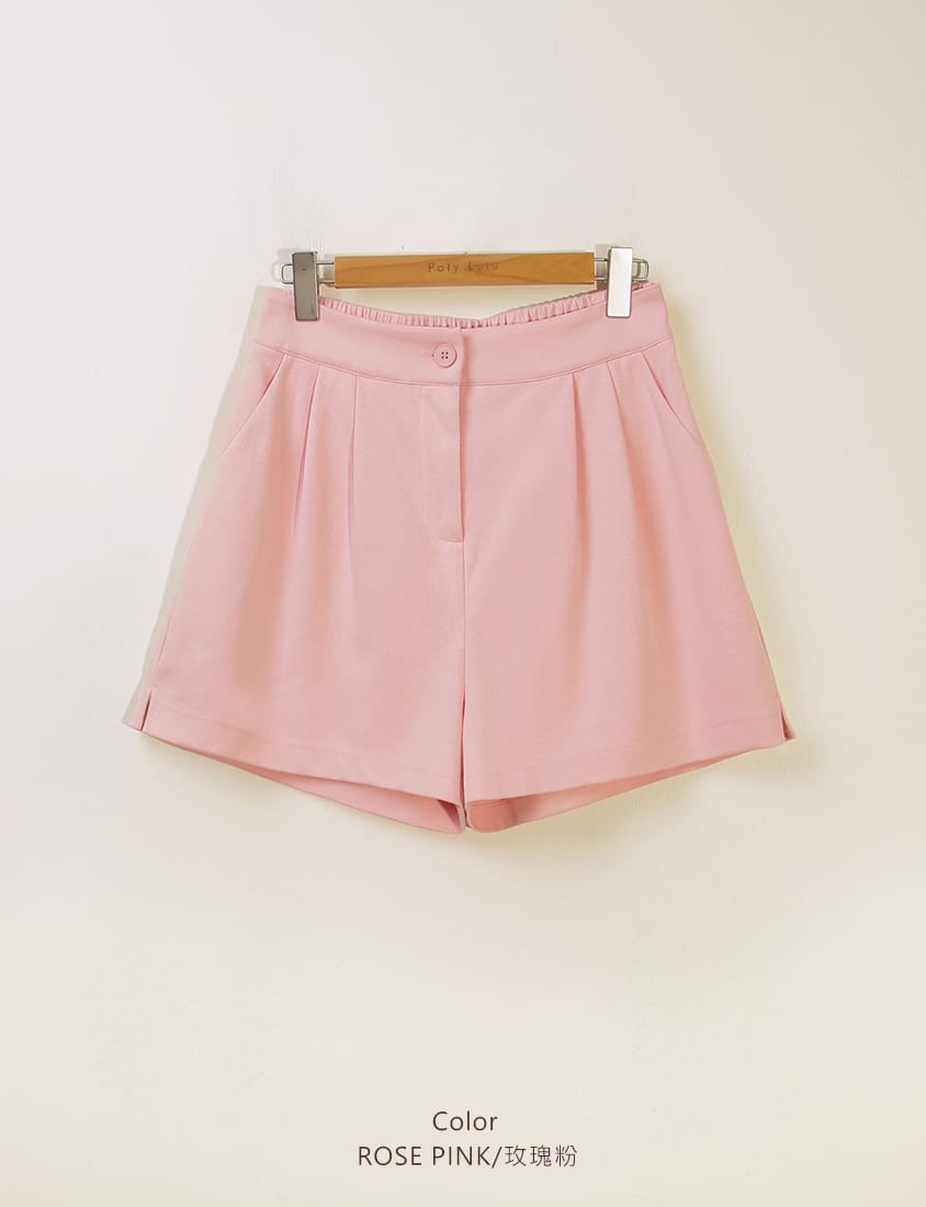 Summer Pleated Back Elastic Waist Plus Size Shorts