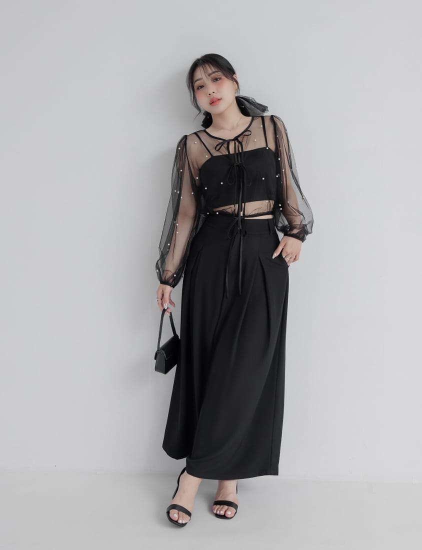MISS. High Waist Pleated Tummy Flattering Plus Size Tailored Pants