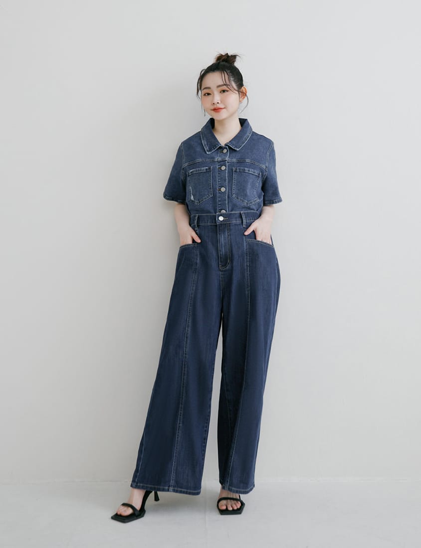 Apple-Shaped Friendly! Seamed Plus Size Wide Leg Jeans