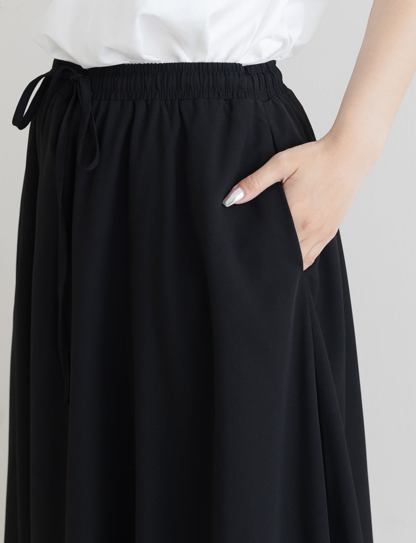 Sweet Cloud Cotton Drawstring Plus Size Maxi Skirt