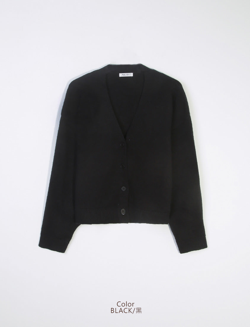 Classic V-Neck Multicolor Cropped Plus Size Knit Cardigan