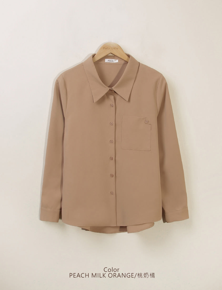 MISS. Wrinkle-Resistant Textured Multicolor Pocket Plus Size Shirt