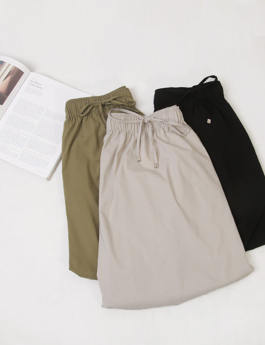 Cooling Tech Full Elastic Drawstring Plus Size Maxi Skirt