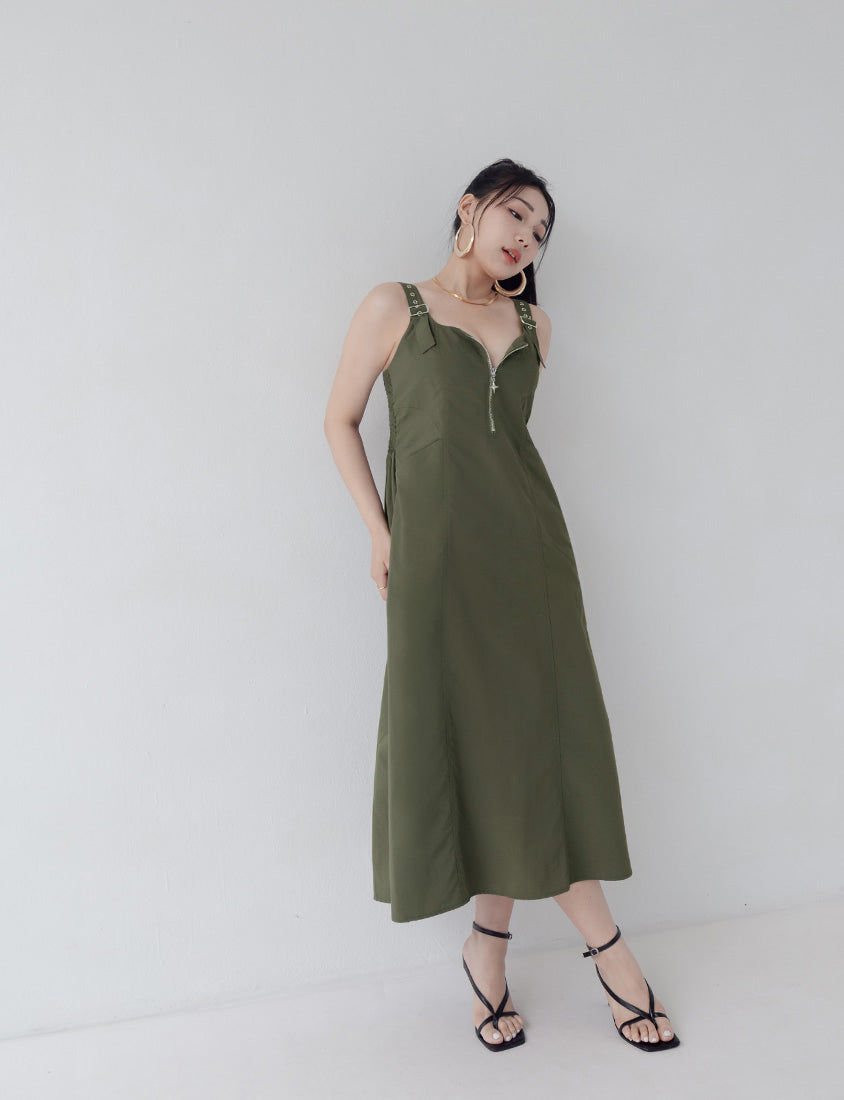 MUA! Adjustable Cargo Zip-Up Plus Size Cami Dress
