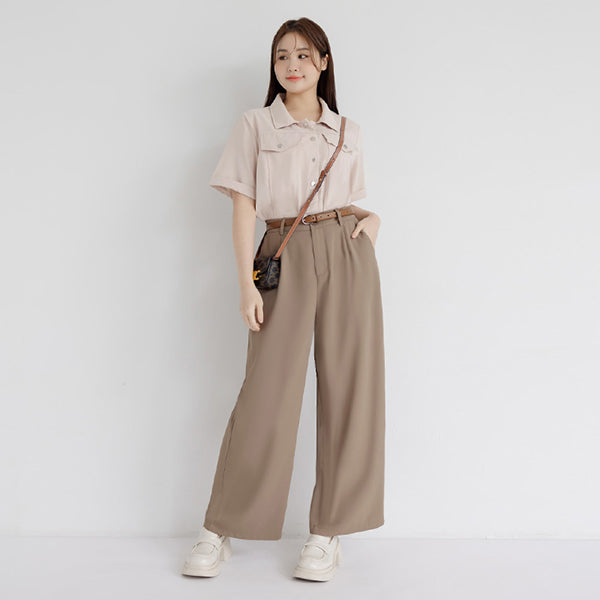 Sophisticated Pleated Drawstring Plus Size Tailored Pants