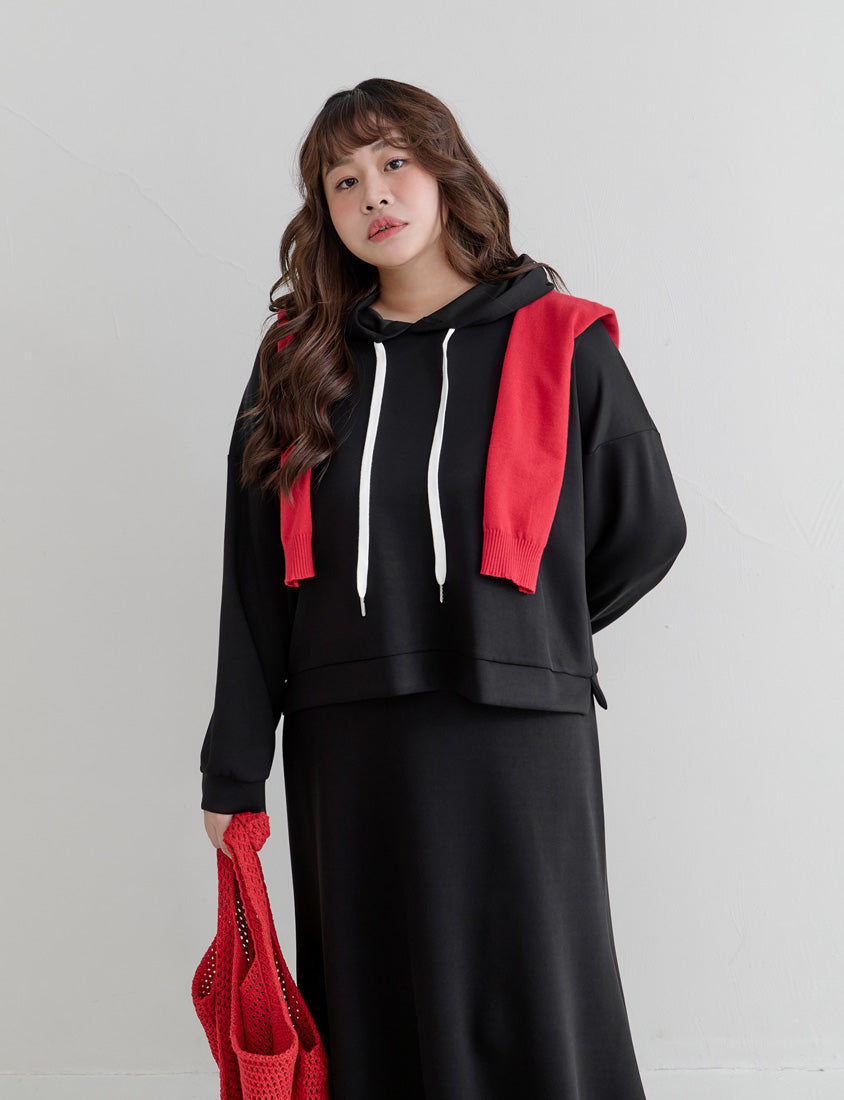 Cloud Cotton Multi-Color Cropped Plus Size Hoodie