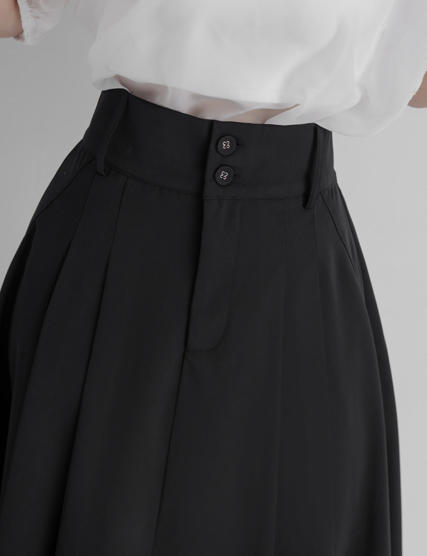 MISS. Wrinkle-Resistant Tummy Flattering with Back Elastic Plus Size Tailored Maxi Skirt