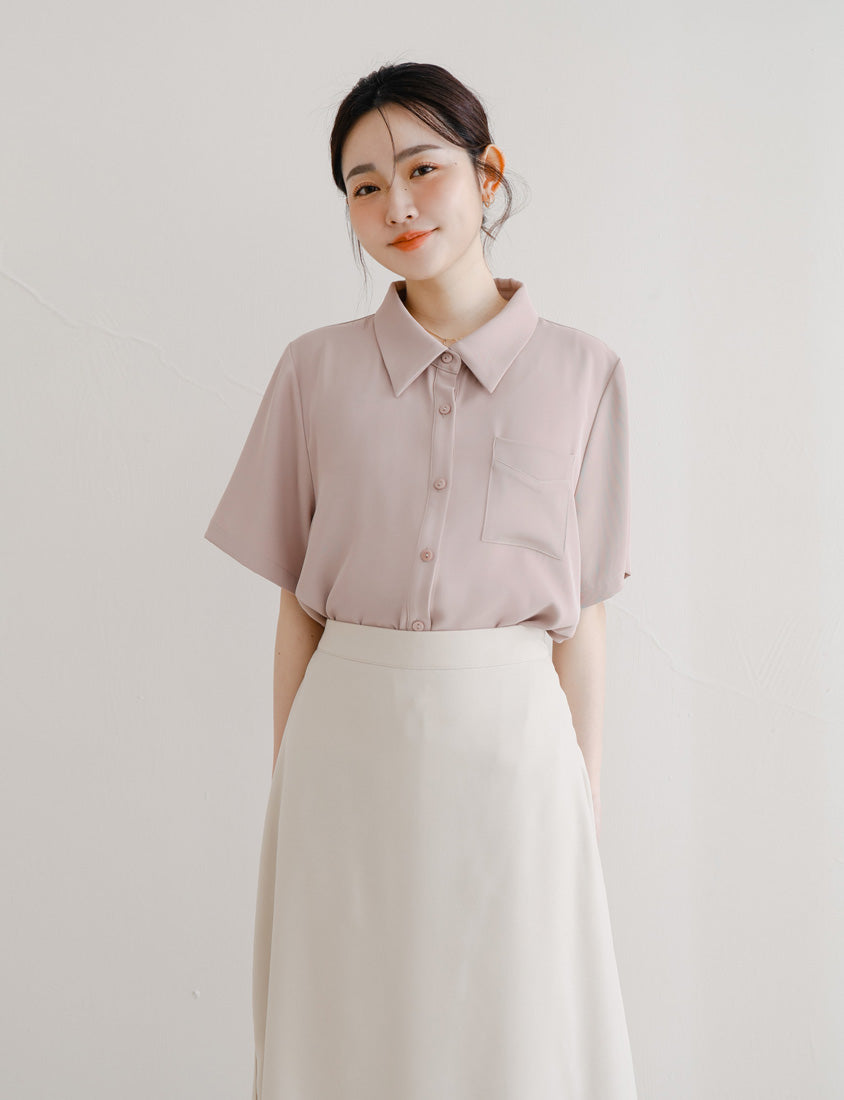 MISS. Silky Cool Morandi Colors Plus Size Shirt