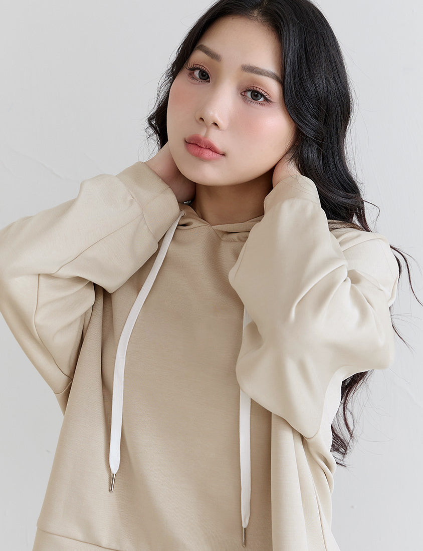 Cloud Cotton Multi-Color Cropped Plus Size Hoodie