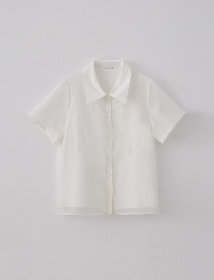MORE U Elegant Sheer Double-Layer Plus Size Shirt