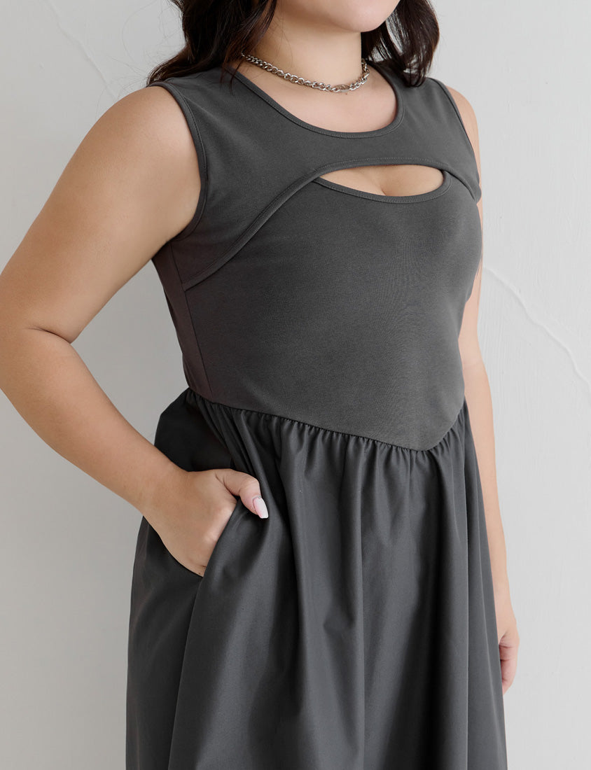 MUA! Hot Front Cut-Out Plus Size Tank Dress