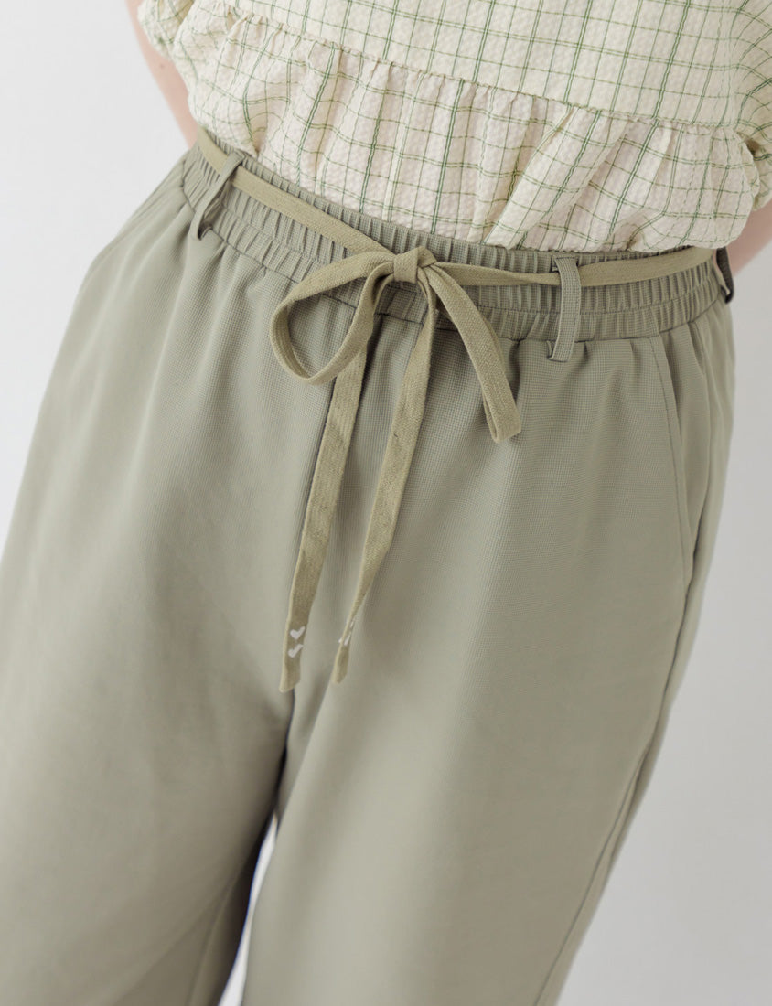 UV PRO+ Cooling Plaid Plus Size Wide-Leg Pants (with Waist-Tie)