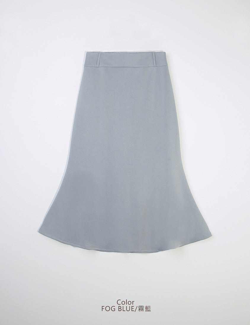 Cloud Cotton Elastic Back Waist Plus Size Mermaid Maxi Skirt