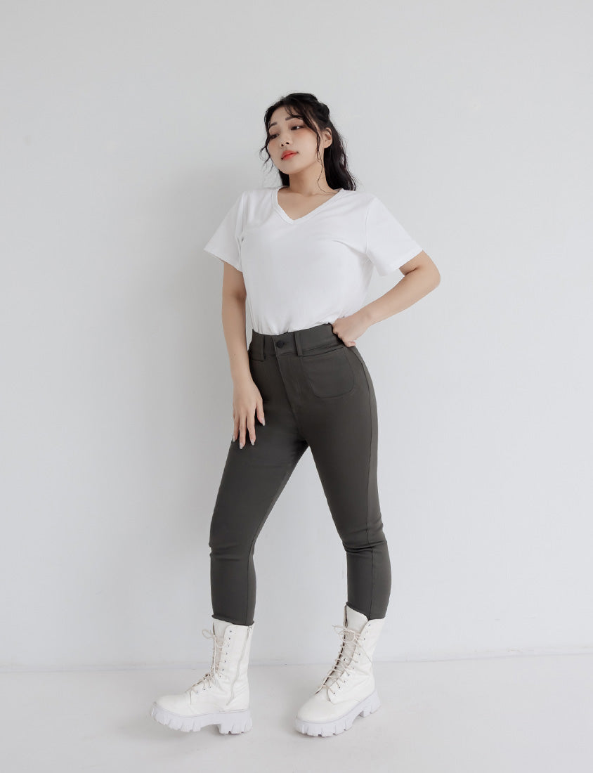 V-Neck Multicolor Plus Size Comfy Slim Tee