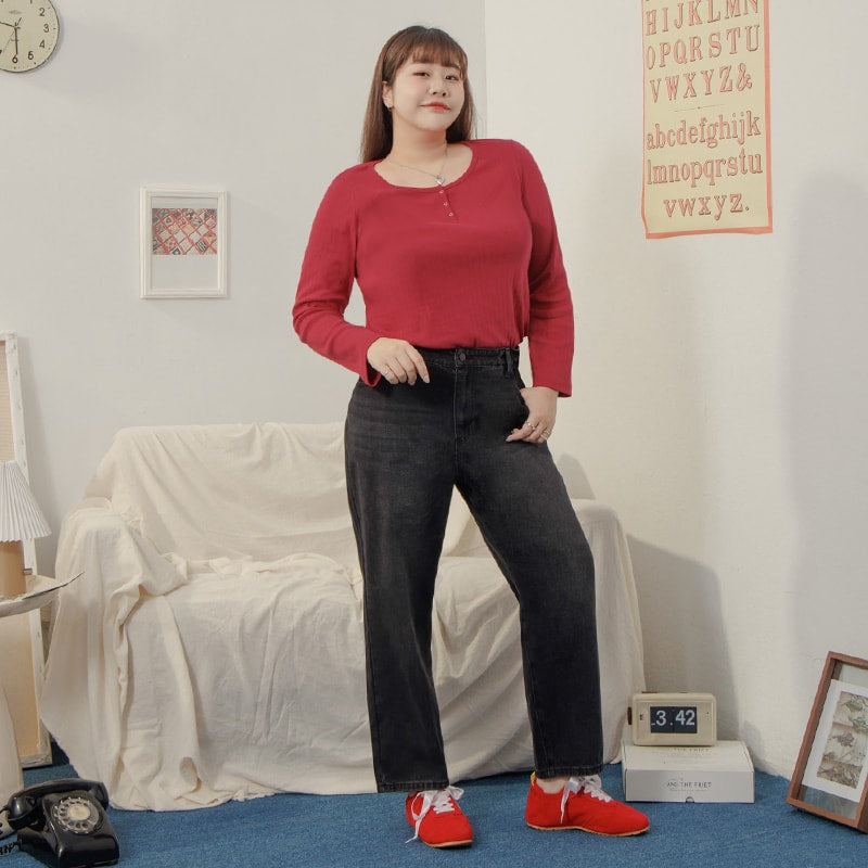 Apple-Shaped Friendly! Perfect Fit Plus Size Boyfriend Jeans