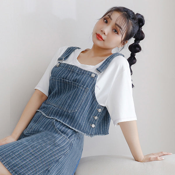 Raw Edge Plus Size Adjustable Plus Size Denim Vest