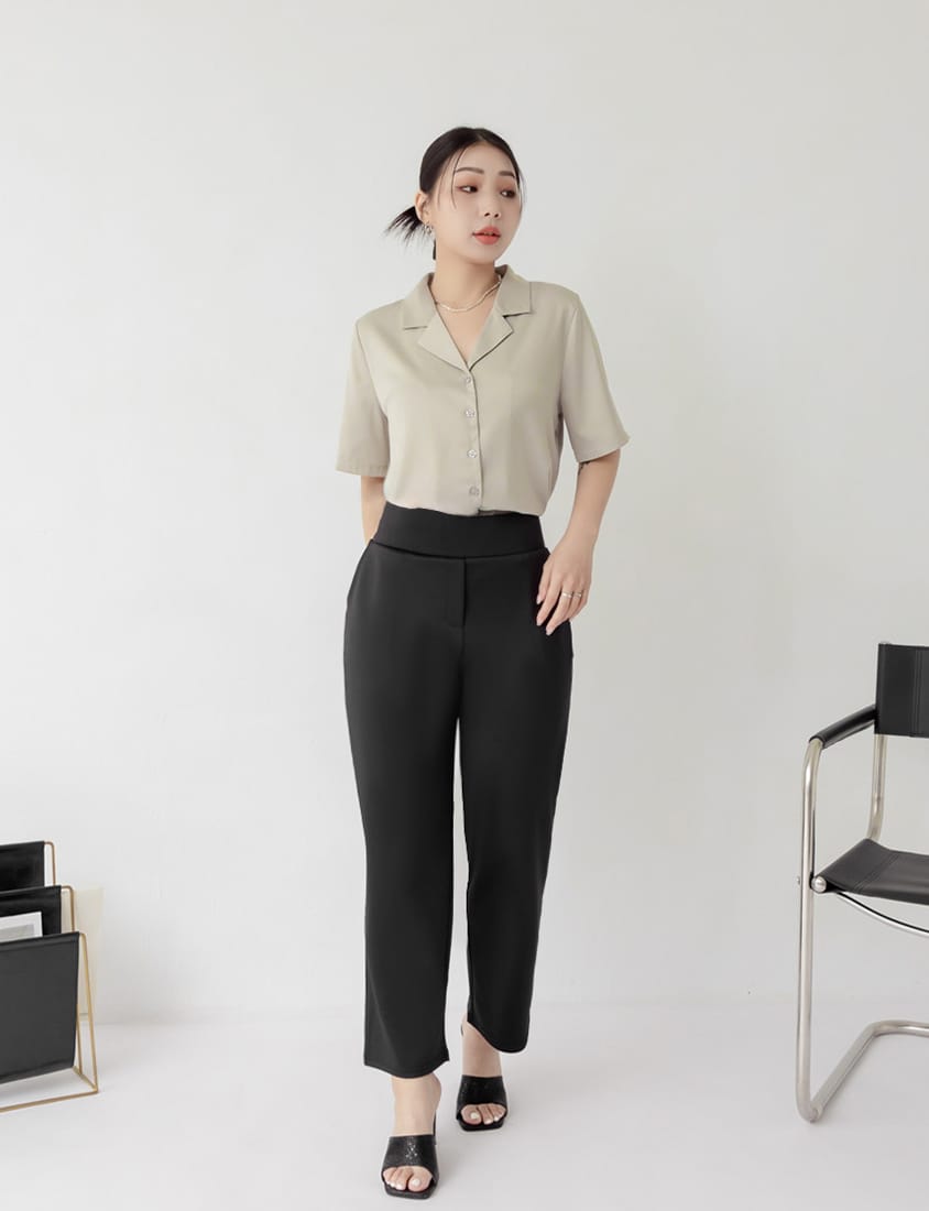 MISS. Waist-Sculpting Slimming Plus Size Straight Tailored Pants