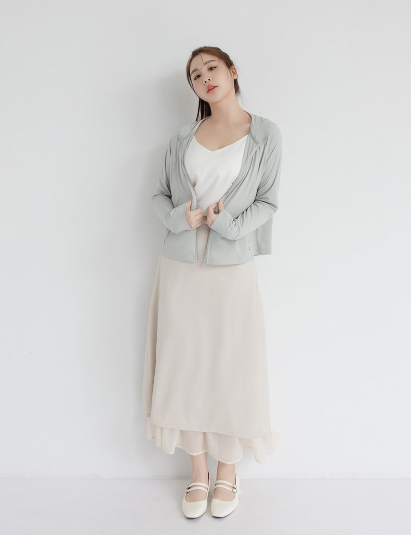 UV PRO+ Cooling Tech Sun Protection Plus Size Cropped Jacket