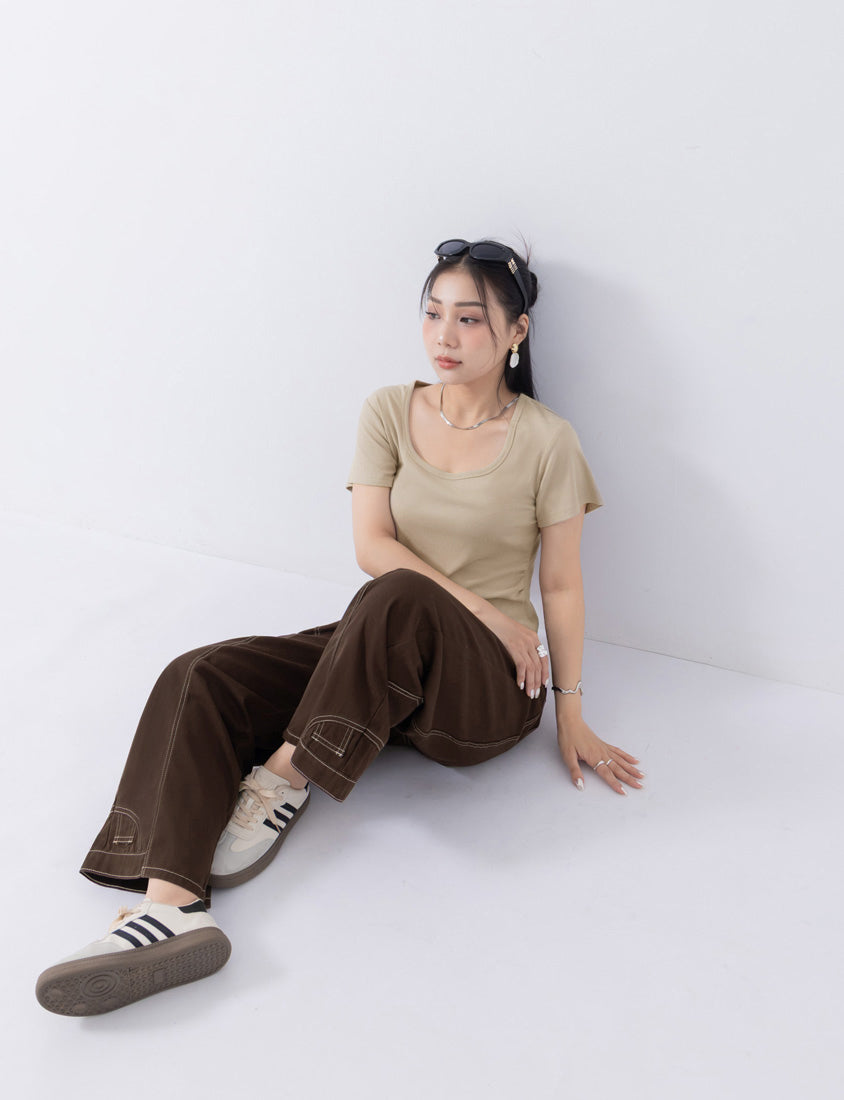 MUA! Inverted Seam Plus Size Straight-Leg Wide Pants
