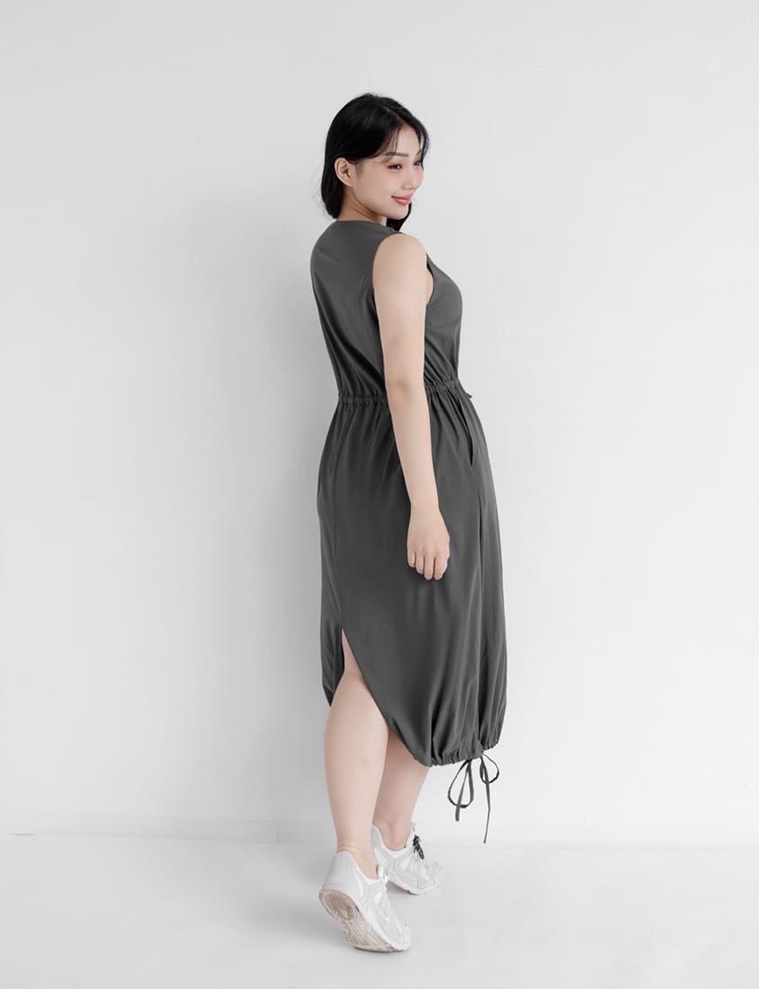 Cooling Tech V-Neck Plus Size Maxi Dress