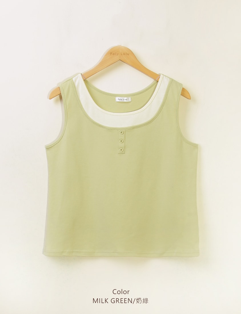Versatile Faux Two Piece Button Front Plus Size Vest