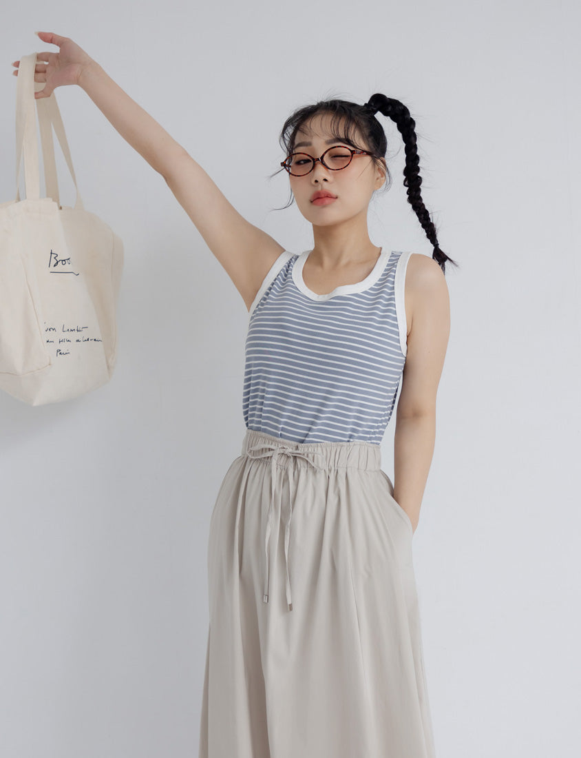 Summer Stripe Colorblock Plus Size Tank