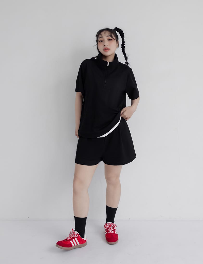 Summer Pleated Back Elastic Waist Plus Size Shorts